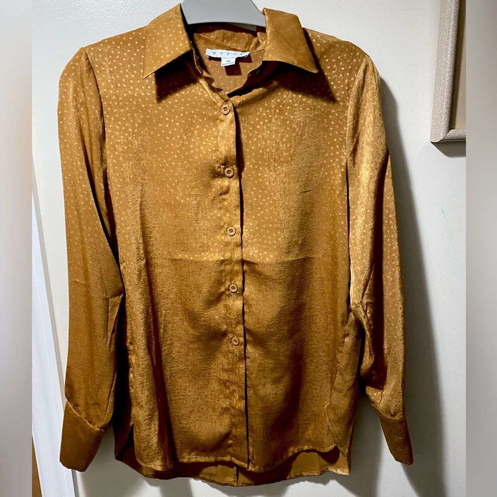 Gold Button-Up Blouse